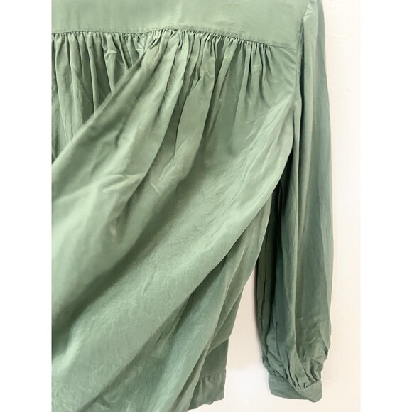 DVF Silk Long Sleeve Ballon Sleeves Pullon Blouse Boxy Size 4 Small Top Shirt - Picture 7 of 9